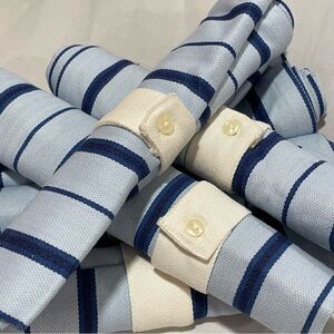 Williams Sonoma Set of 6 striped blue napkins